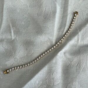 Gold Plated Tennis Bracelet with Cubic Zirconia Stones